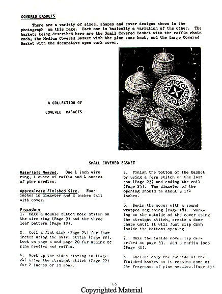 Pine Needle Raffia Basketry