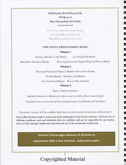 Vol. 2 Little Green Basket Book