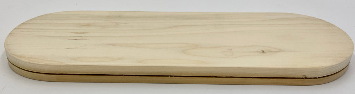 5" x 14" Oblong Slotted Hardwood Base