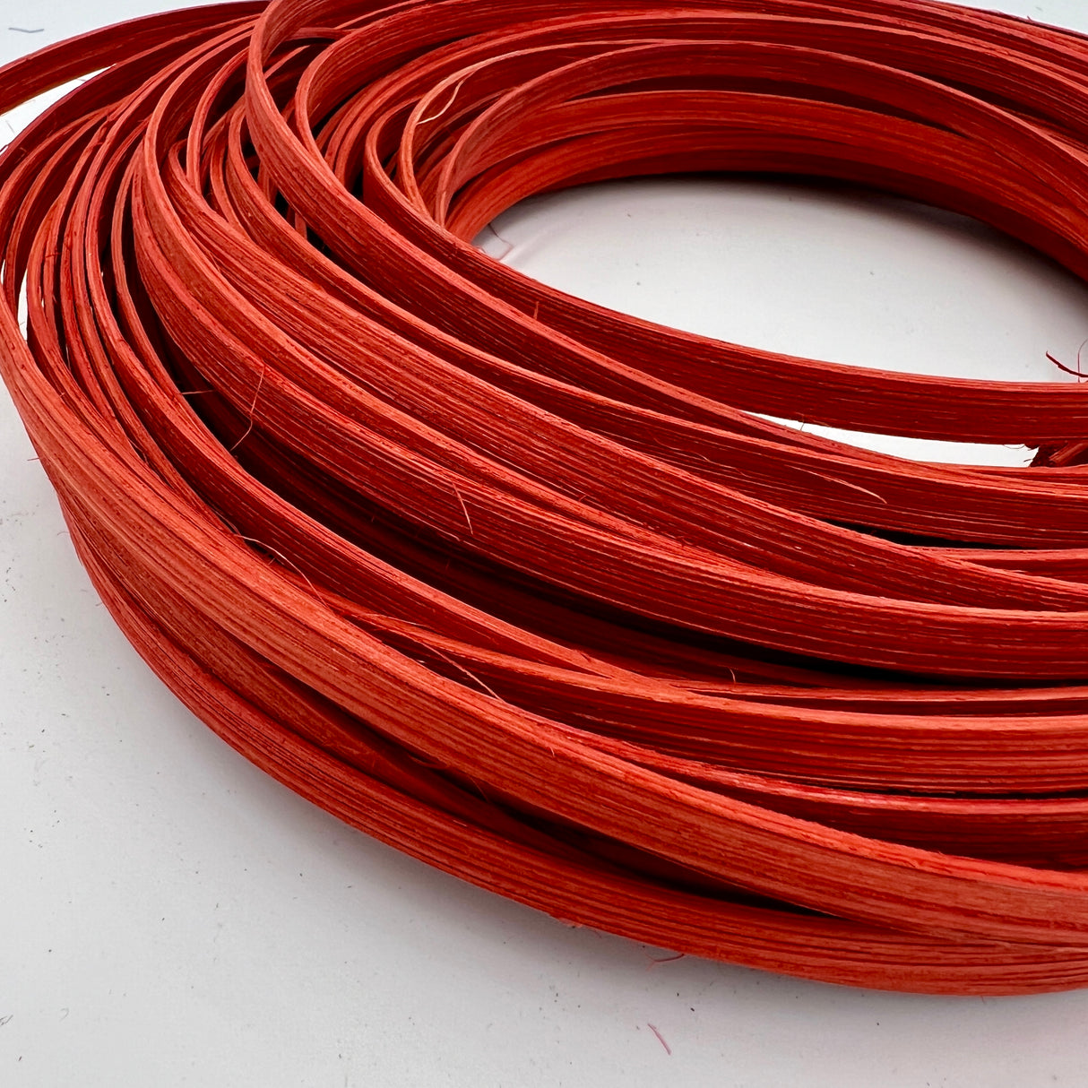 Tomato Red - 1/4" Flat - Dyed Reed (1/4 lb coil)