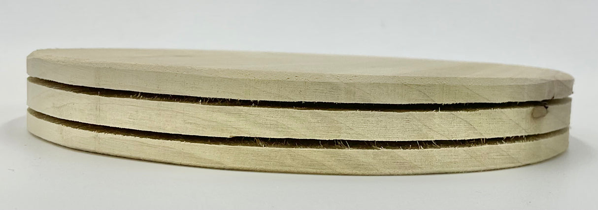 6" Round Double-Slotted Hardwood Base