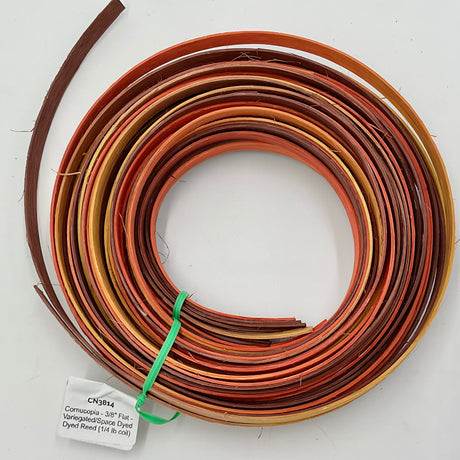 Cornucopia - 3/8" Flat - Variegated/Space Dyed Dyed Reed (1/4 lb coil)