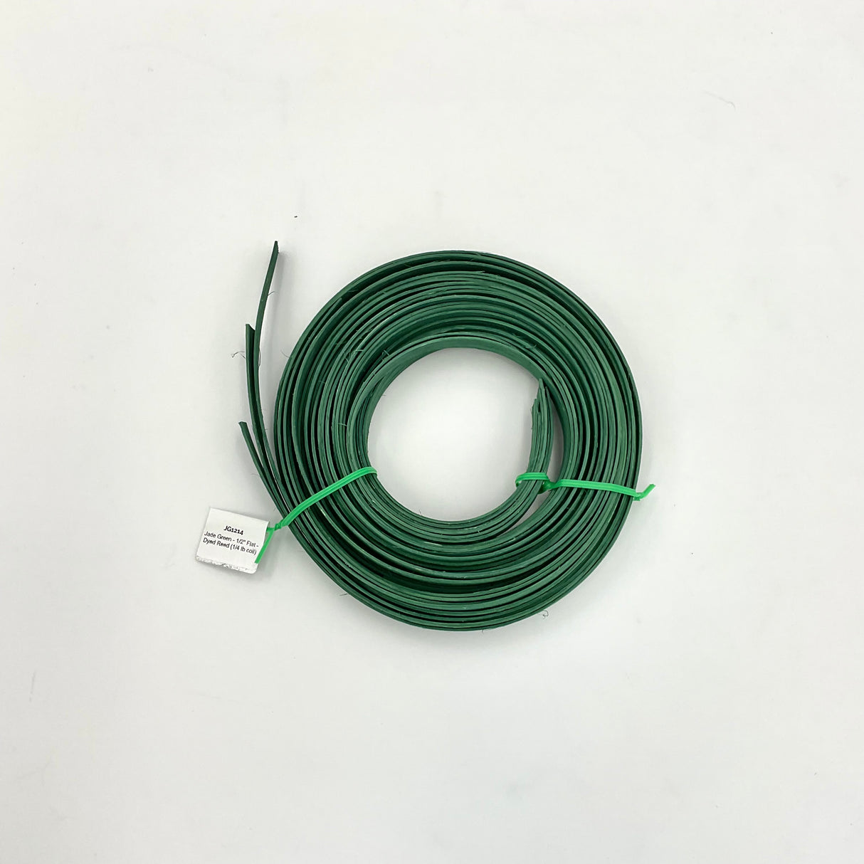 Jade Green - 1/2" Flat - Dyed Reed (1/4 lb coil)