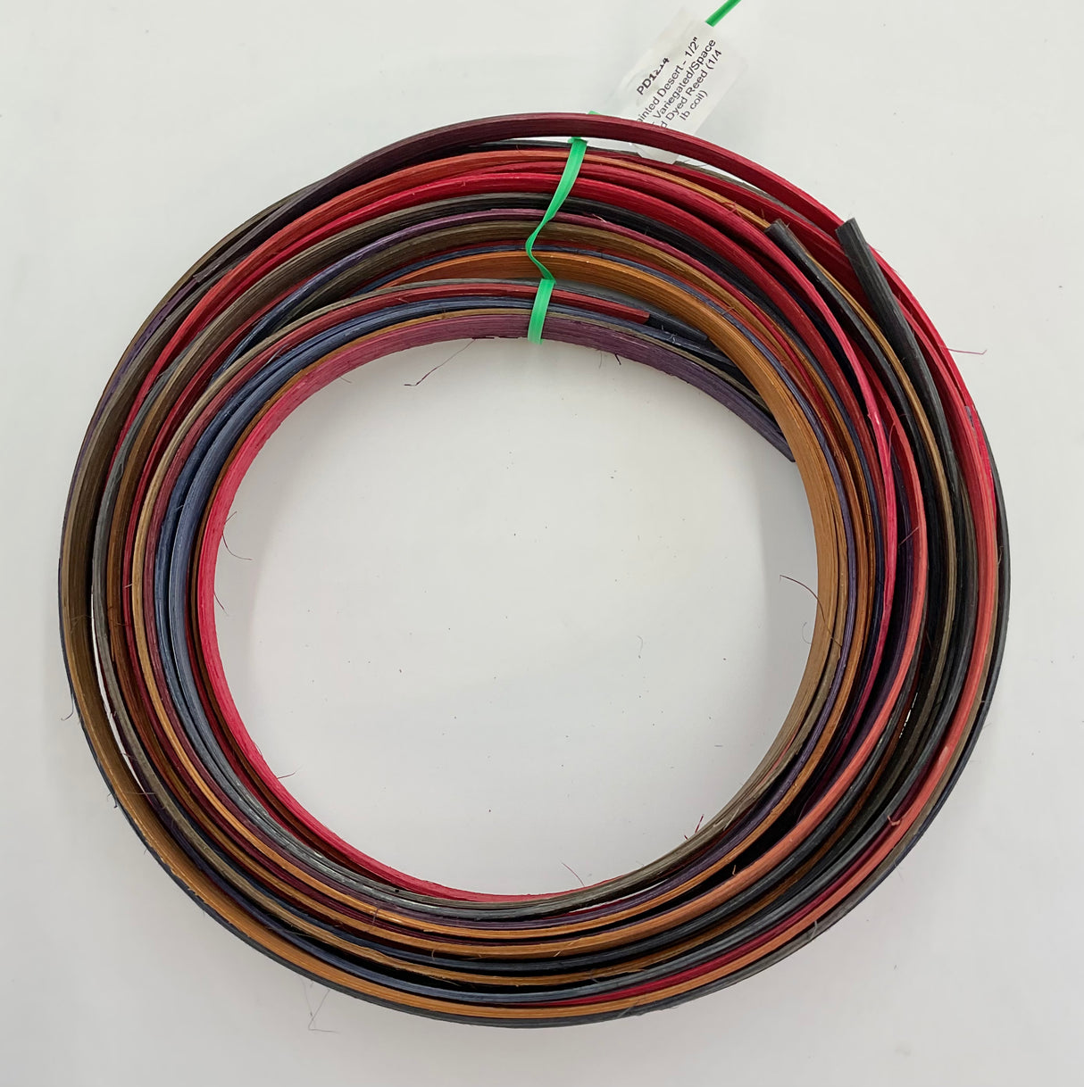 Painted Desert - 1/2" Flat - Variegated/Space Dyed Dyed Reed (1/4 lb coil)