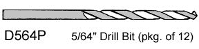 5/64 inch Drill Bits - pkg. of 12 - Supply is limited