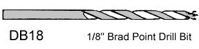 1/8 inch Brad Point Drill Bit - sold individually - Supply is limited