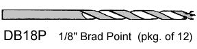 1/8 inch Brad Point Drill Bit - pkg. of 12 - Supply is limited
