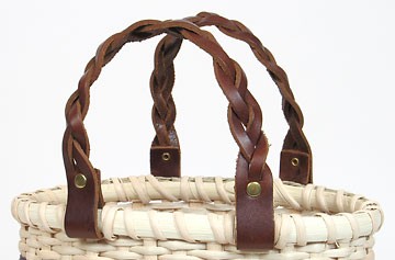 11 inch BRAIDED Leather Handles - pair