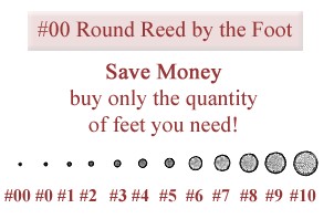 per foot - 00 Double Zero Round Reed - sold by the foot
