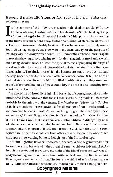 Exhibit Catalog: The Lightship Baskets of Nantucket