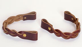 8 inch BRAIDED Leather Handles - pair
