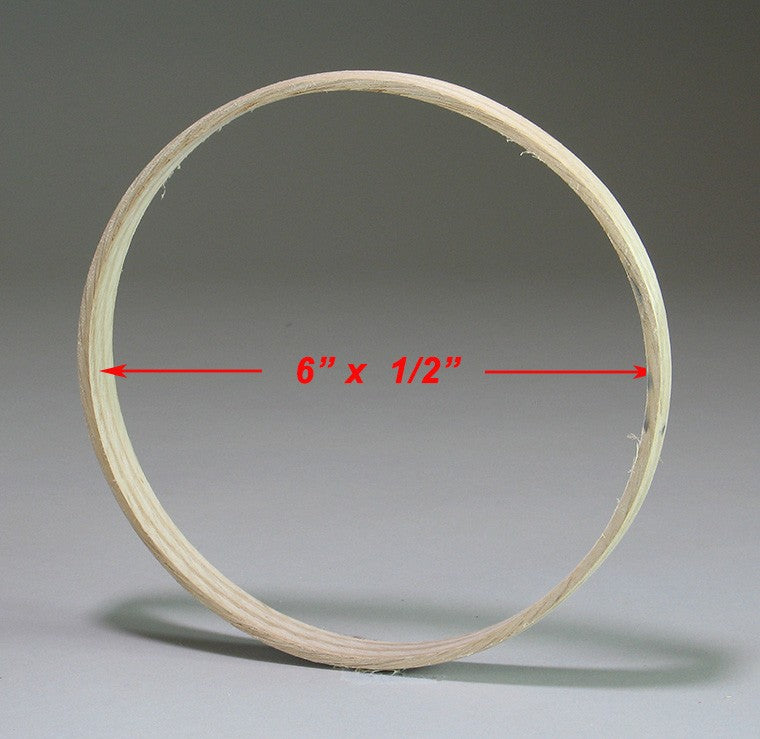 6 inch x 1/2 inch Round Solid Hardwood Hoop