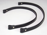 21 x 3/4 inch Black Leather Handles - pair