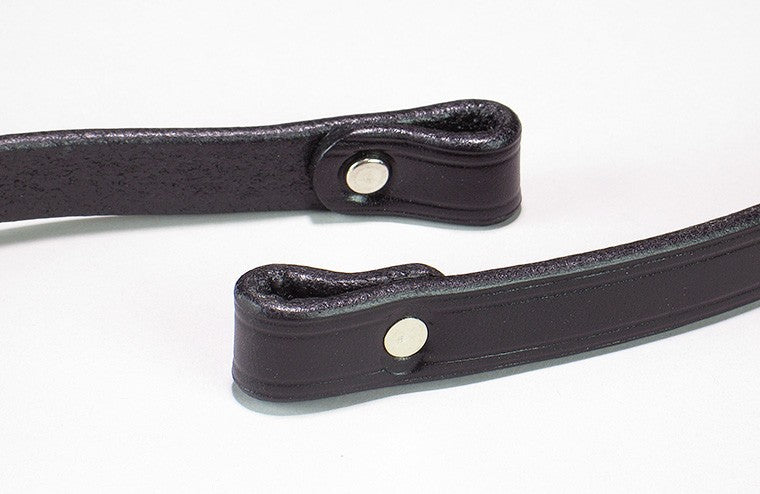 21 x 3/4 inch Black Leather Handles - pair