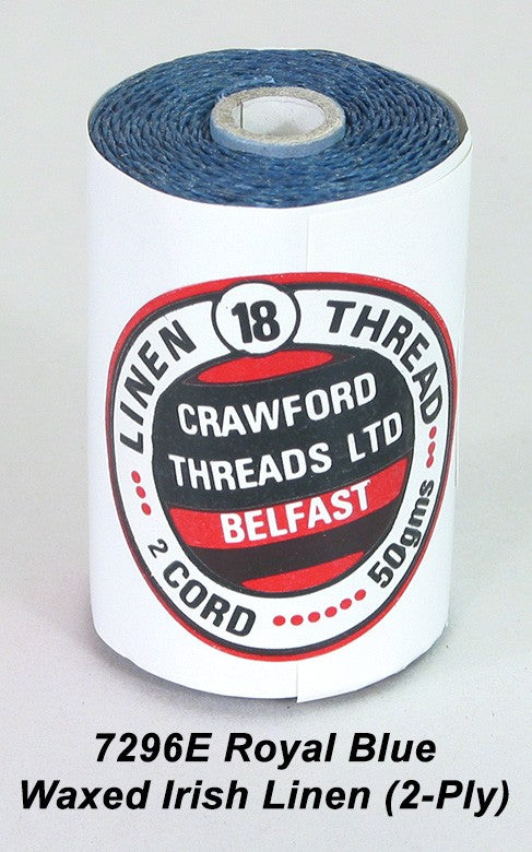 Royal Blue-Waxed Irish Linen 2-ply - Spool
