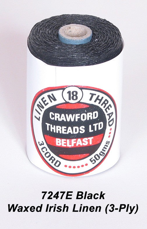 3-PLY Black Waxed Linen - Spool