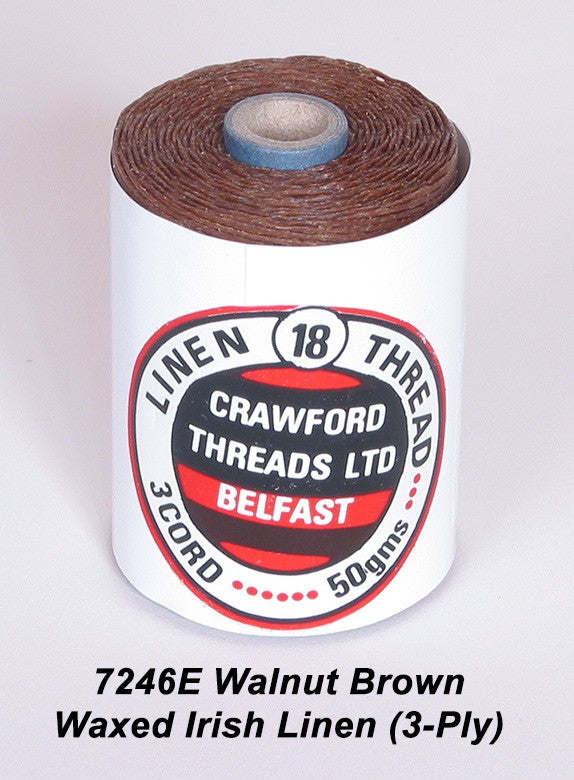 3-PLY Walnut Brown Waxed Linen - Spool