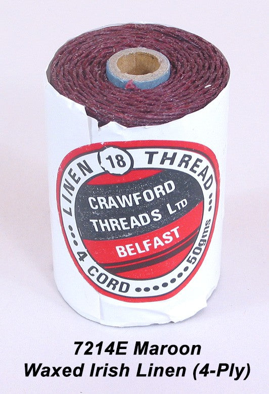 Maroon-Waxed Irish Linen 4-ply - Spool