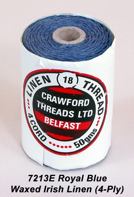 Royal Blue-Waxed Irish Linen 4-ply - Spool