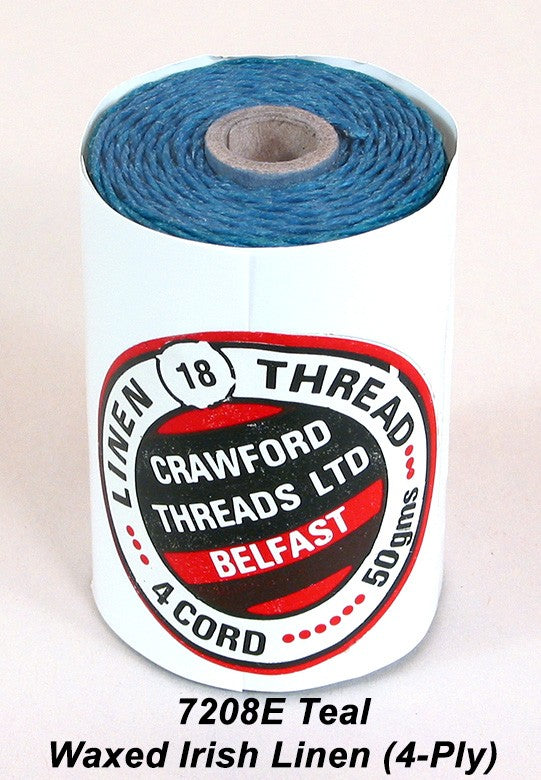 Teal Waxed Irish Linen 4-ply - Spool