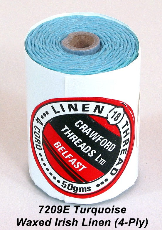 Turquoise-Waxed Irish Linen 4-ply - Spool