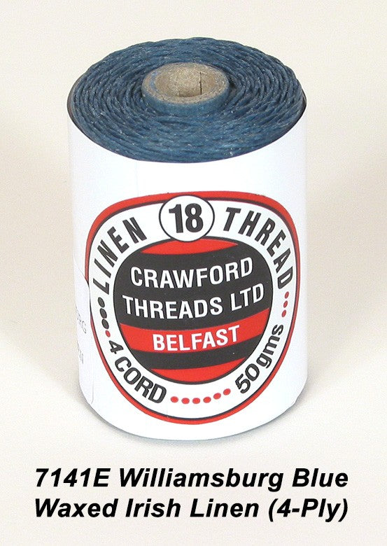 Williamsburg Blue Waxed Linen 4-PLY - Spool