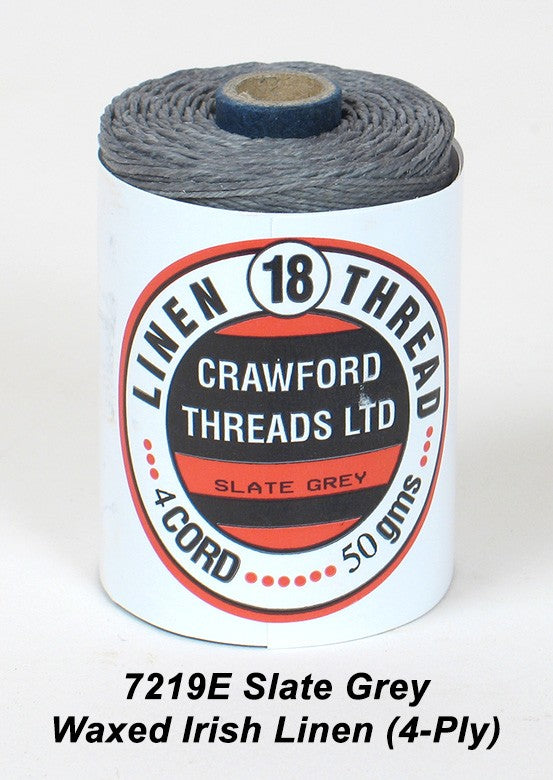 Slate Grey Waxed Irish Linen 4-ply - Spool