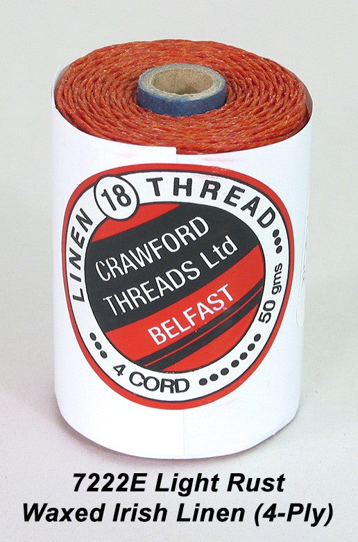 Light Rust Waxed Irish Linen 4-ply - Spool