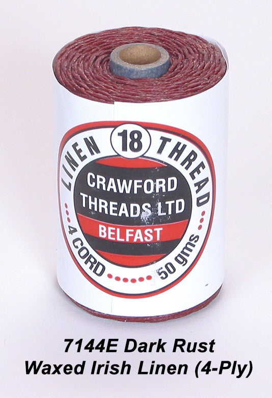 Dark Rust Waxed Linen 4-ply - Spool