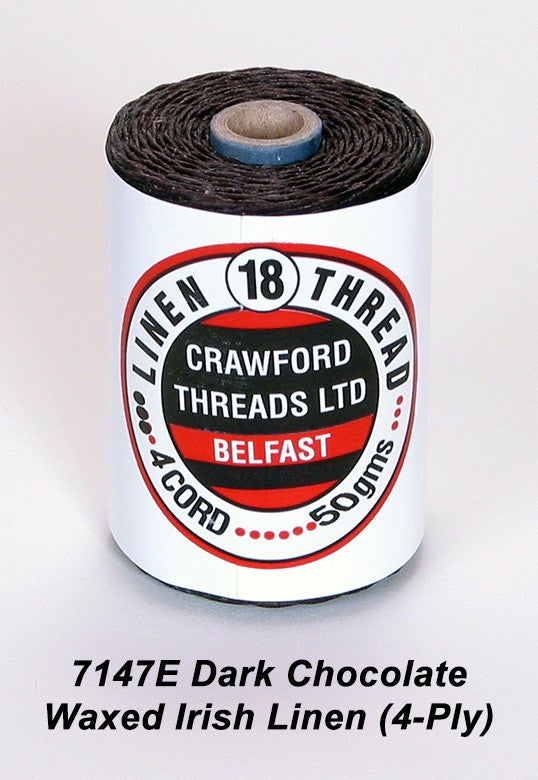 Dark Chocolate Waxed Linen 4-ply - Spool