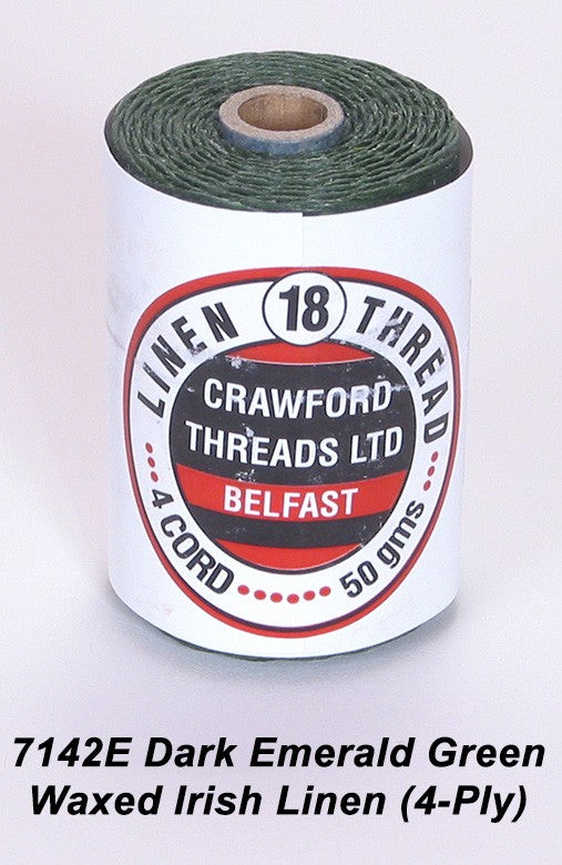 Dark Emerald Green Waxed Linen 4-ply - Spool