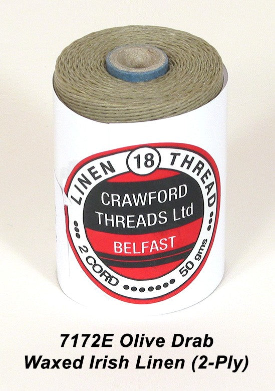 2-PLY Olive Drab Waxed Linen - Spool