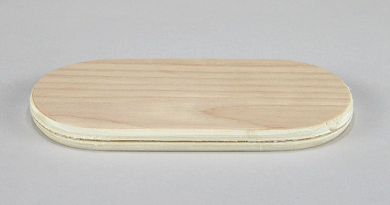 3" x 6" Oblong Slotted Hardwood Base