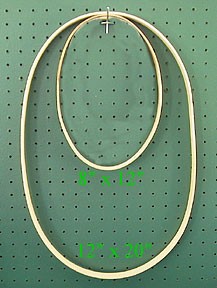 12 inch x 20 inch x 7/8 inch  Oval Solid Hardwood Hoop