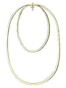 12 inch x 20 inch x 7/8 inch Oval Solid Hardwood Hoop