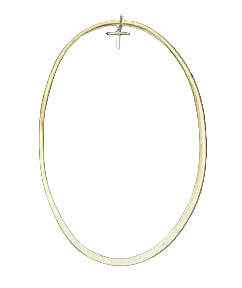 8 inch x 12 inch x 3/4 inch Oval Solid Hardwood Hoop