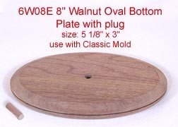 8 inch Walnut Oval Bottom Plate and Plug - SUPPLY IS LIMITED