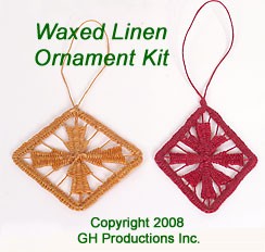 Waxed Linen Ornament Kit - Materials for 2 Ornaments