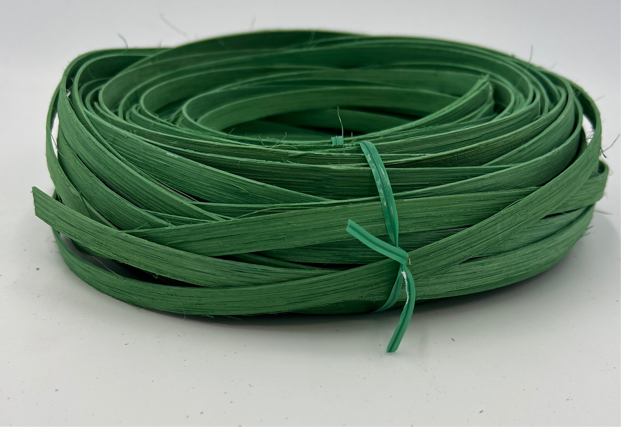 Kelly Green - 3/8" Flat - Dyed Reed (1/2 lb coil)