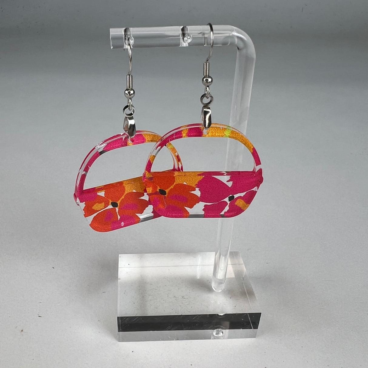 Atomic Tangerine Basket Earrings