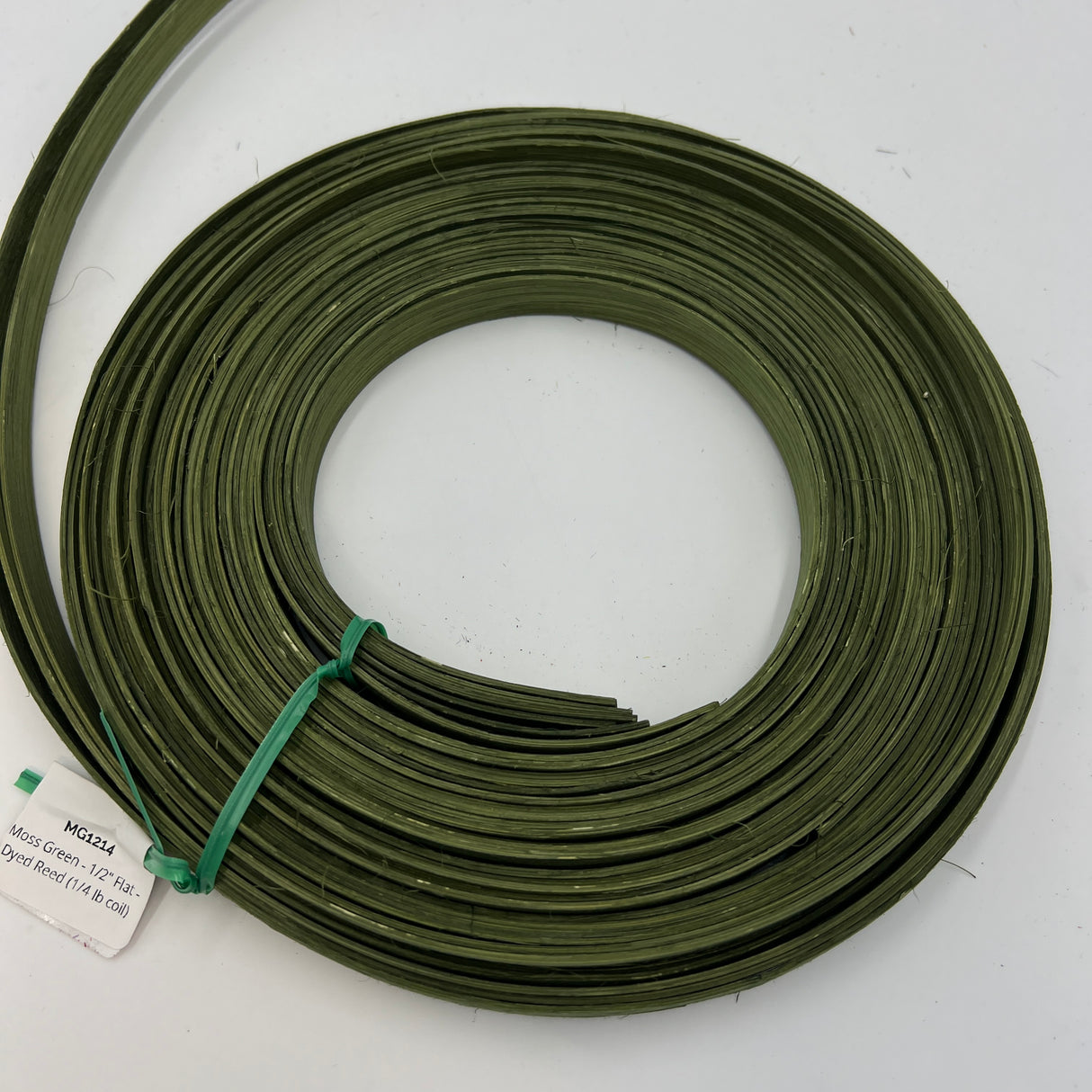 Moss Green - 1/2" Flat - Dyed Reed (1/4 lb coil)