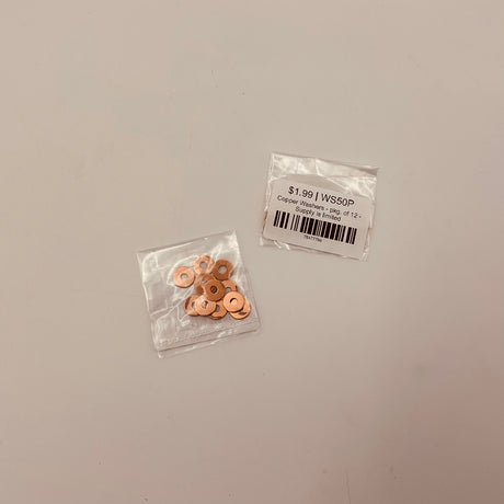 Copper Washers - pkg. of 12 - Supply is limited