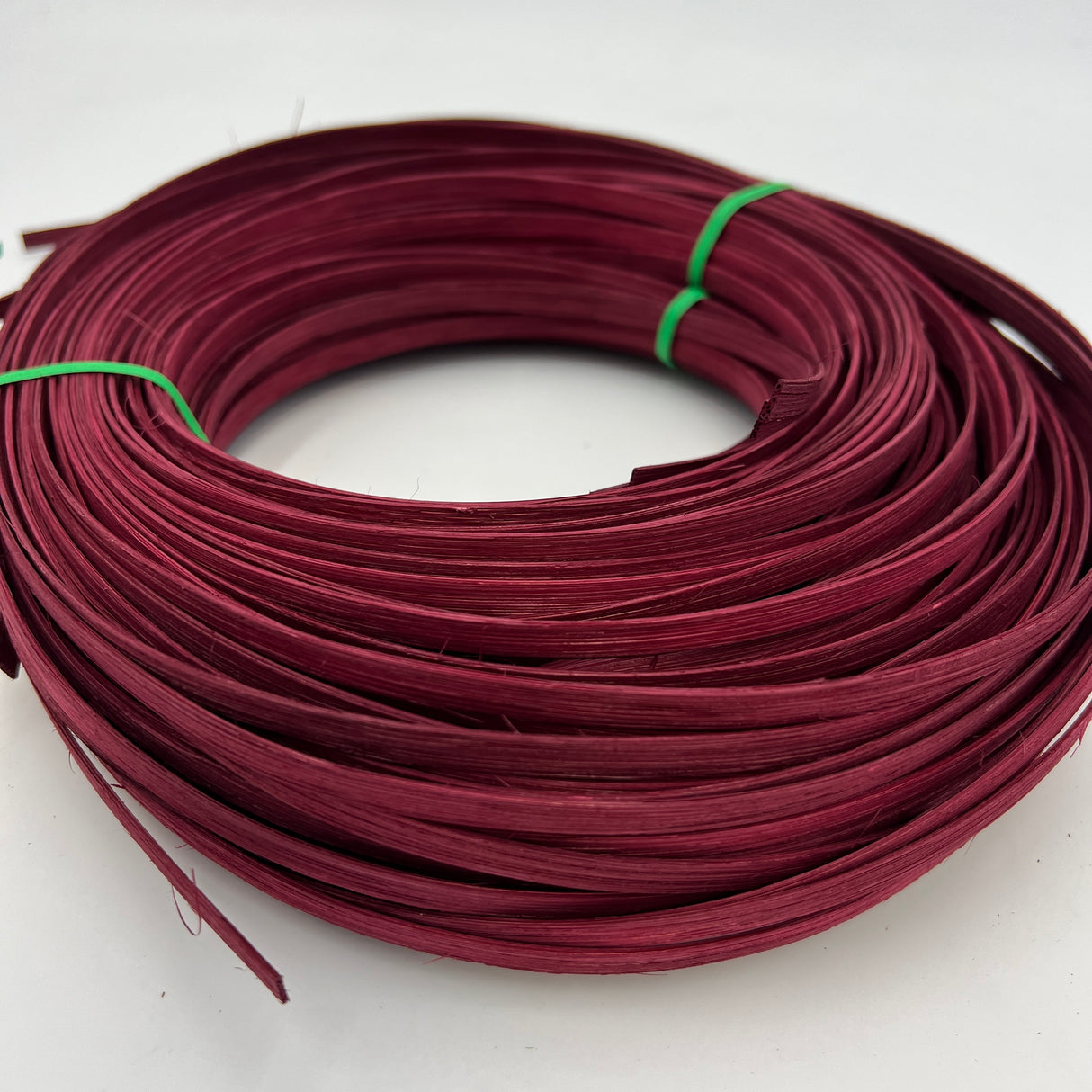 Burgundy - 1/4" Flat - Dyed Reed (1/2 lb coil)