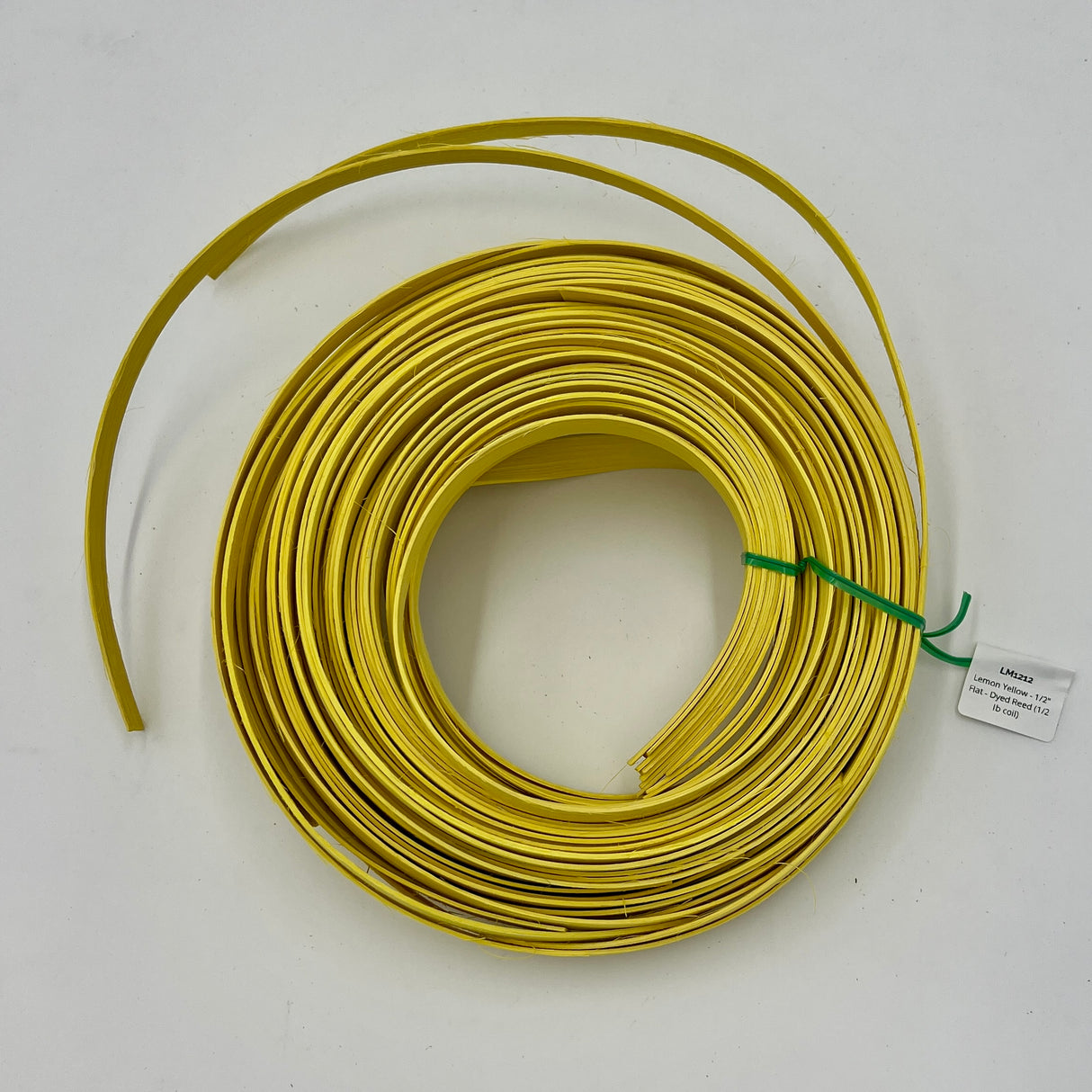 Lemon Yellow - 1/2" Flat - Dyed Reed (1/2 lb coil)