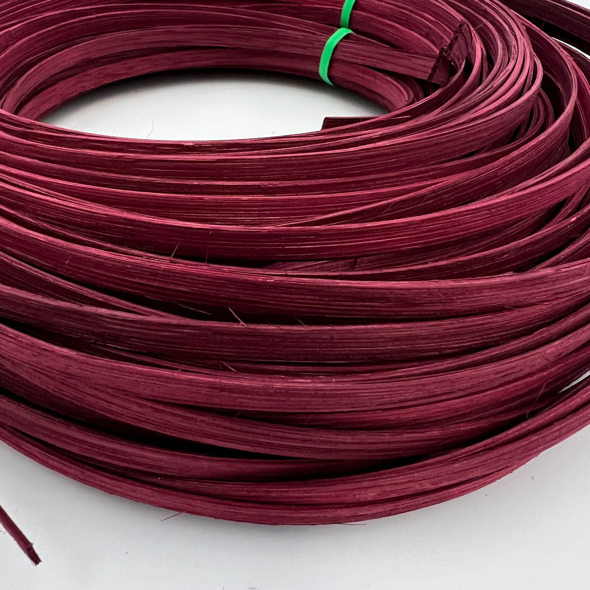 Burgundy - 1/4" Flat - Dyed Reed (1/2 lb coil)