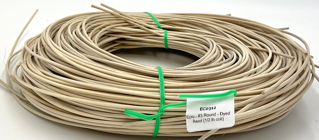 Ecru - #3 Round - Dyed Reed (1/2 lb coil)