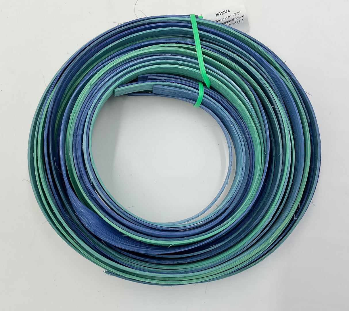 Mediterranean - 3/8" Flat - Variegated/Space Dyed Dyed Reed (1/4 lb coil)