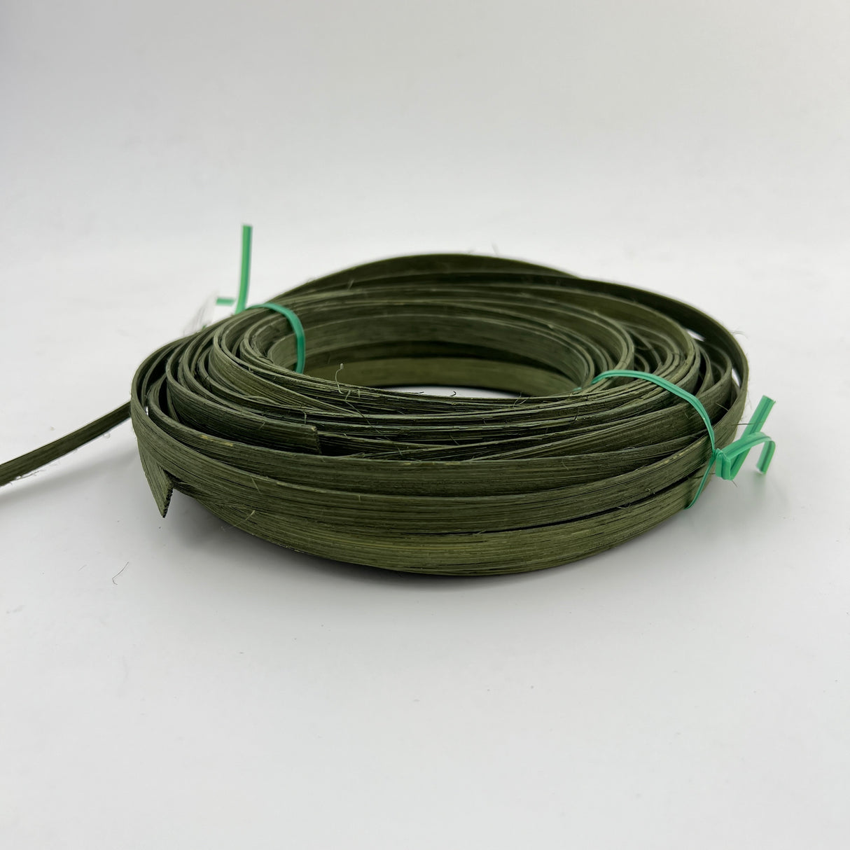 Moss Green - 3/8" Flat - Dyed Reed (1/4 lb coil)