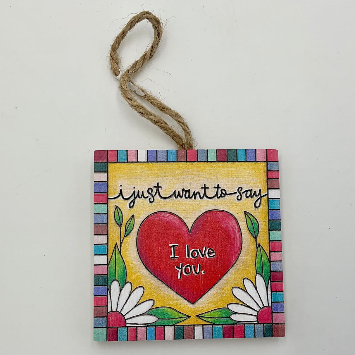 "I Love You" Square Embellishment