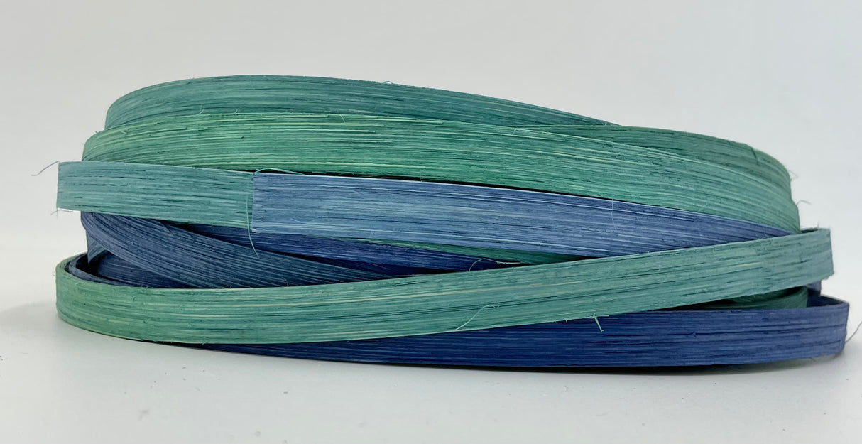 Mediterranean - 3/8" Flat - Variegated/Space Dyed Dyed Reed (1/4 lb coil)